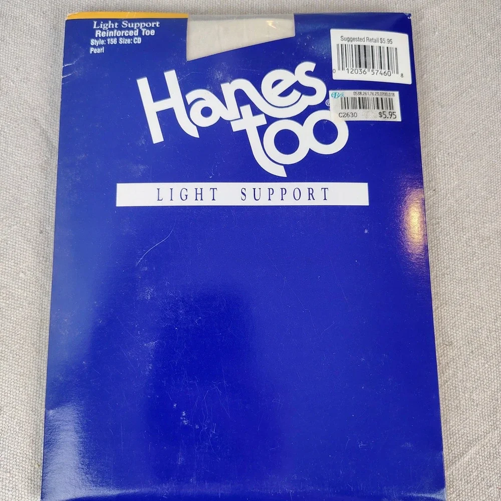 NWT Hanes Womens SZ CD Light Support Pantyhose Pearl Reinforced Toe Vintage 90s
